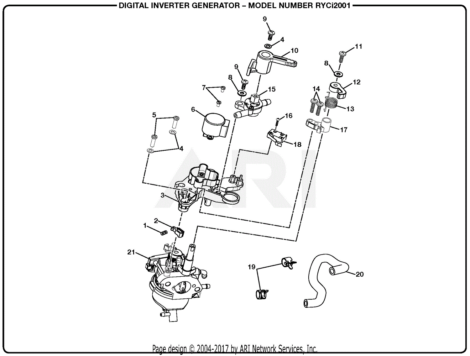 Homelite Ryci2001 Digital Inverter Generator Mfg No 100930192 Parts Diagram For General Assembly