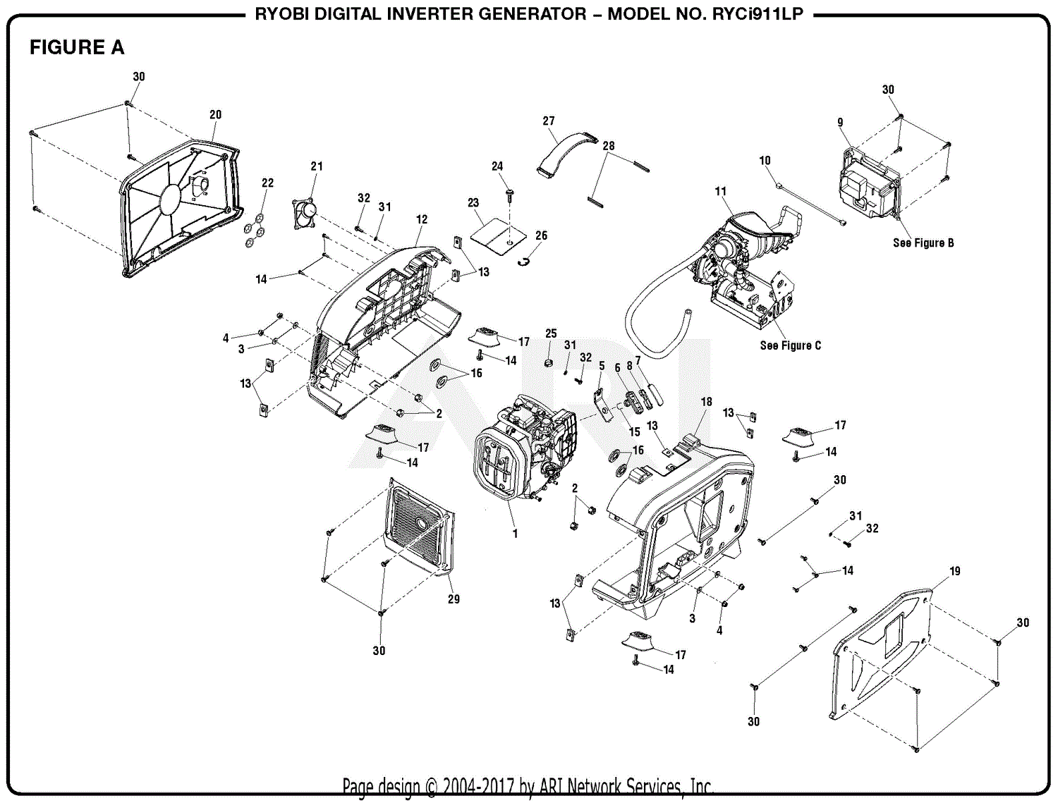 Homelite Ryci911lp Digital Inverter Generator Mfg No 090930329 7 10 18 Rev 01 Parts Diagram