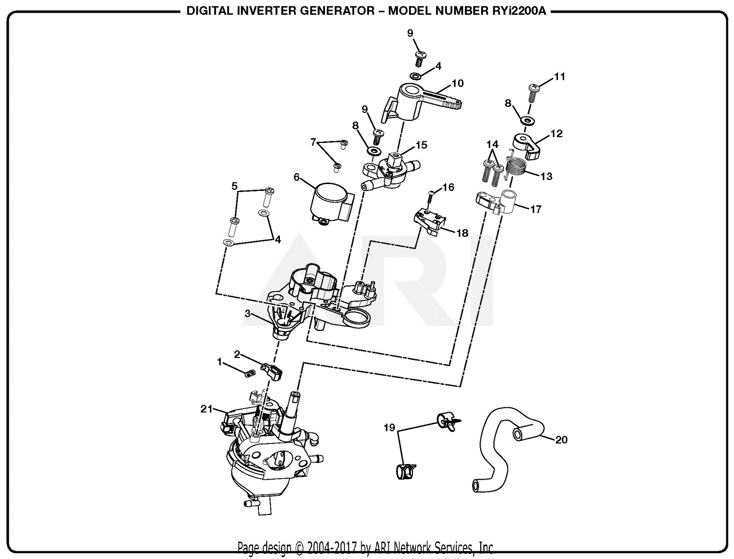 Homelite Ryi2200a Digital Inverter Generator Mfg No 090930303 3 31 17 Rev 03 Parts Diagram