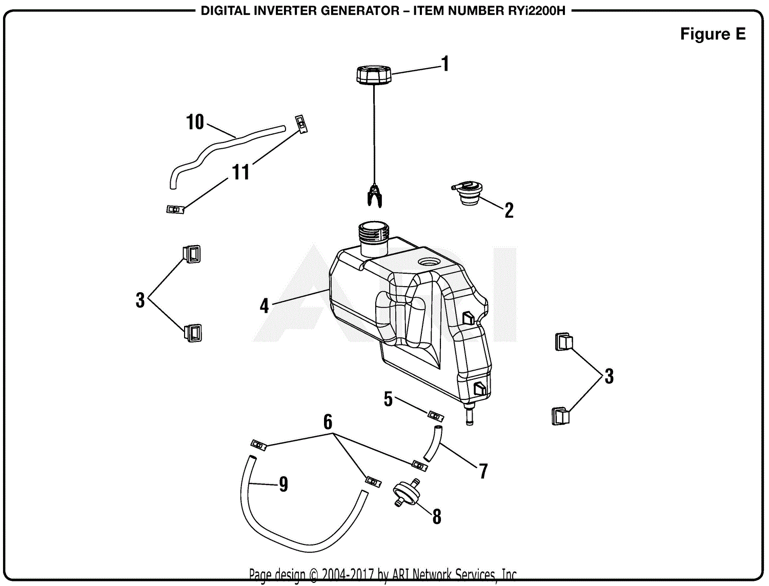 Homelite Ryi2200h Digital Inverter Generator Mfg No 090930218 Parts Diagram For Figure E