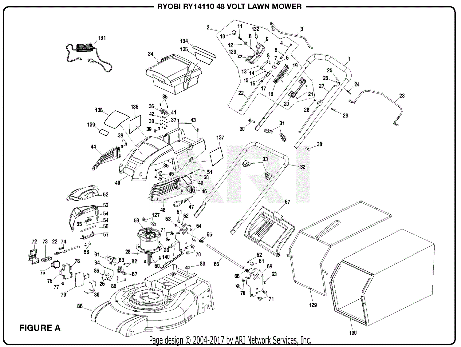 Homelite RY14110 48 Volt Lawn Mower Parts Diagram for ... wiring diagram for scotts lawn mower 