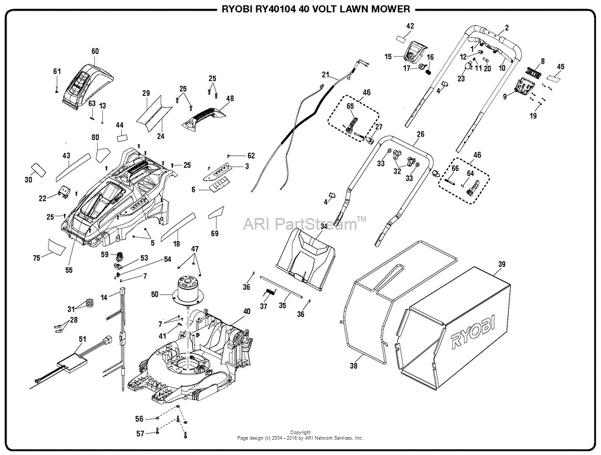 Ryobi Lawn Mower Parts Diagram