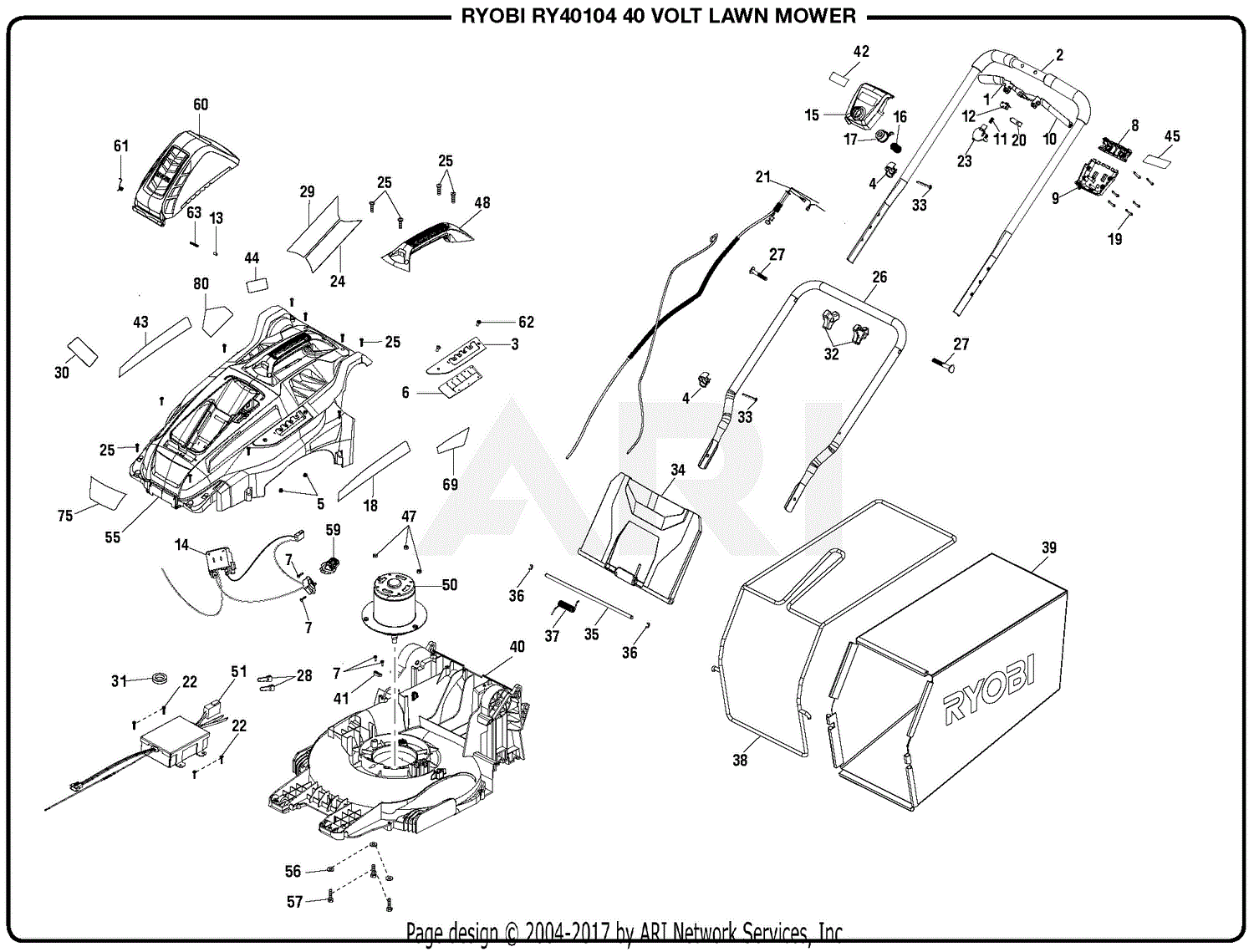 Ryobi 40v Lawn Mower Parts Diagram | Free Download Nude Photo Gallery