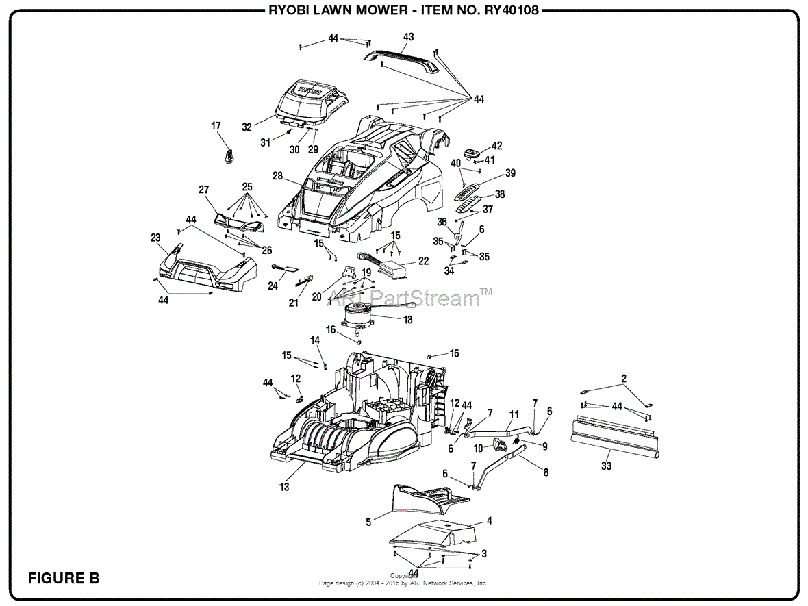 Homelite Ry40108 40 Volt Lawn Mower Mfg No 107993003 Parts Diagram