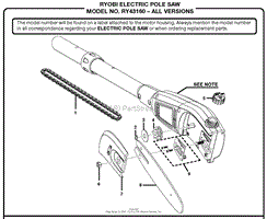 Homelite RY43160 Electric Pole Saw Parts Diagrams