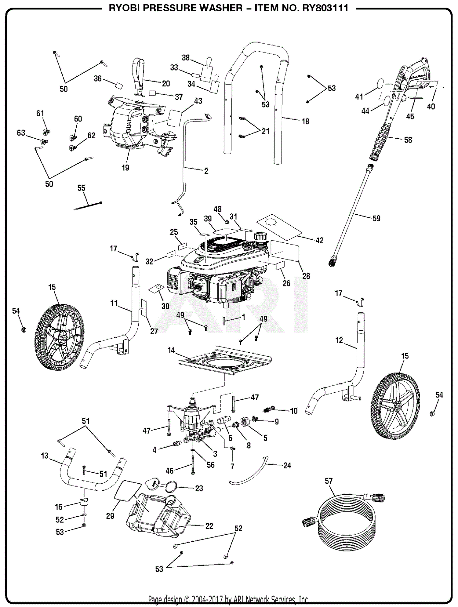 Homelite RY803111 Pressure Washer Mfg. No. 090079288 10-23-17 (Rev:01