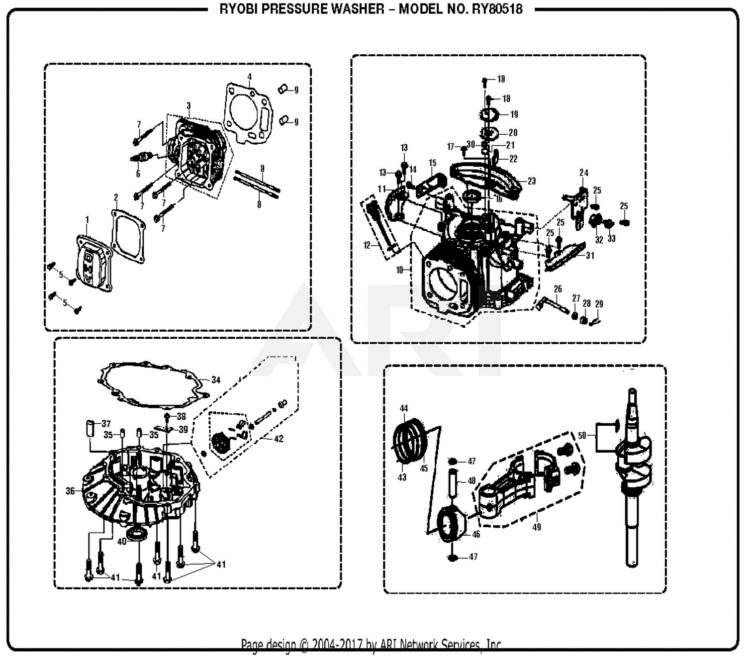 Homelite Ry80518 Pressure Washer Parts Diagram For General Assembly B 5136