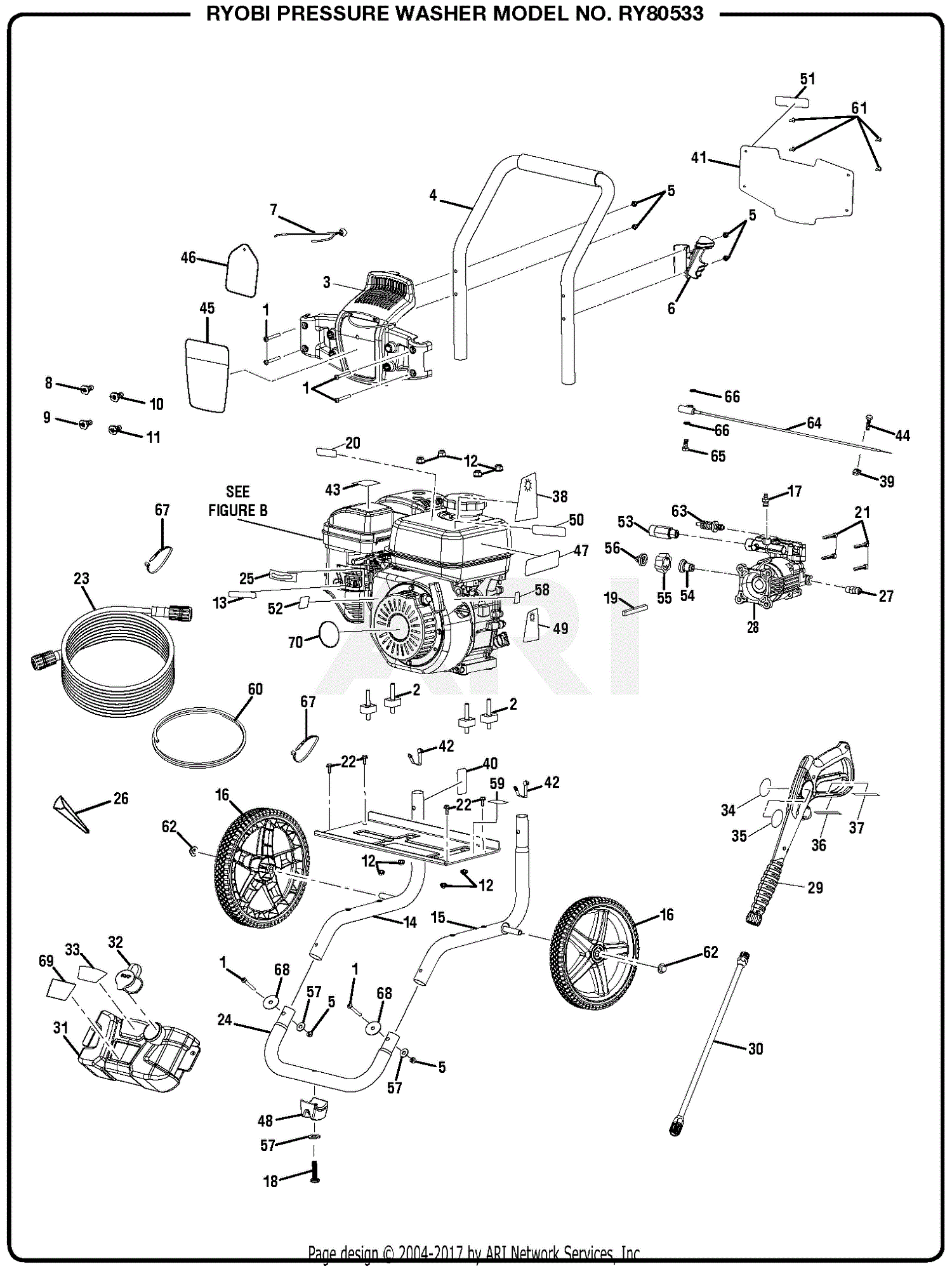 Homelite RY80533 Pressure Washer Parts Diagram for General Assembly ...