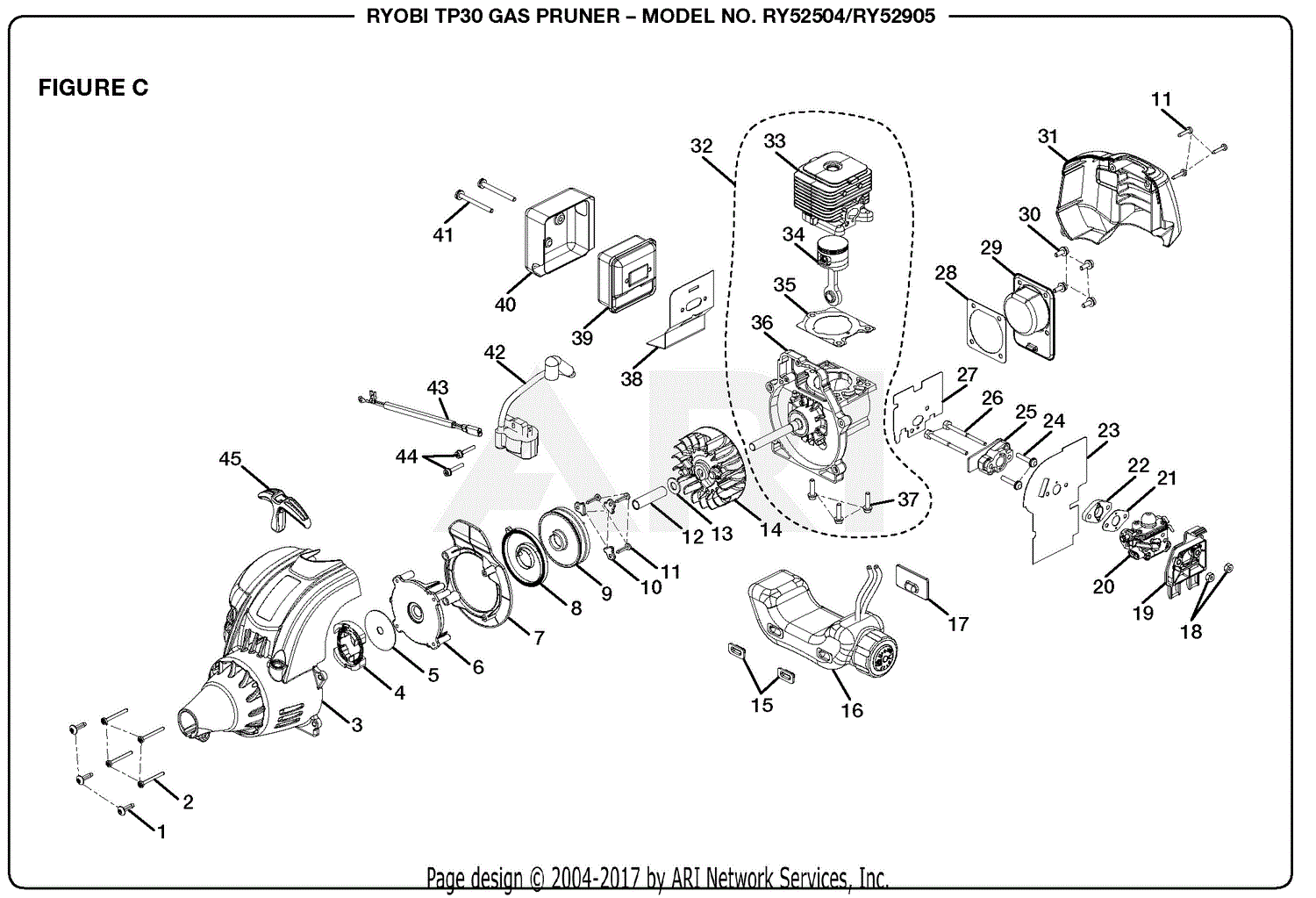 Homelite RY52504 Gas Pruner (TP30) Parts Diagram for Figure C