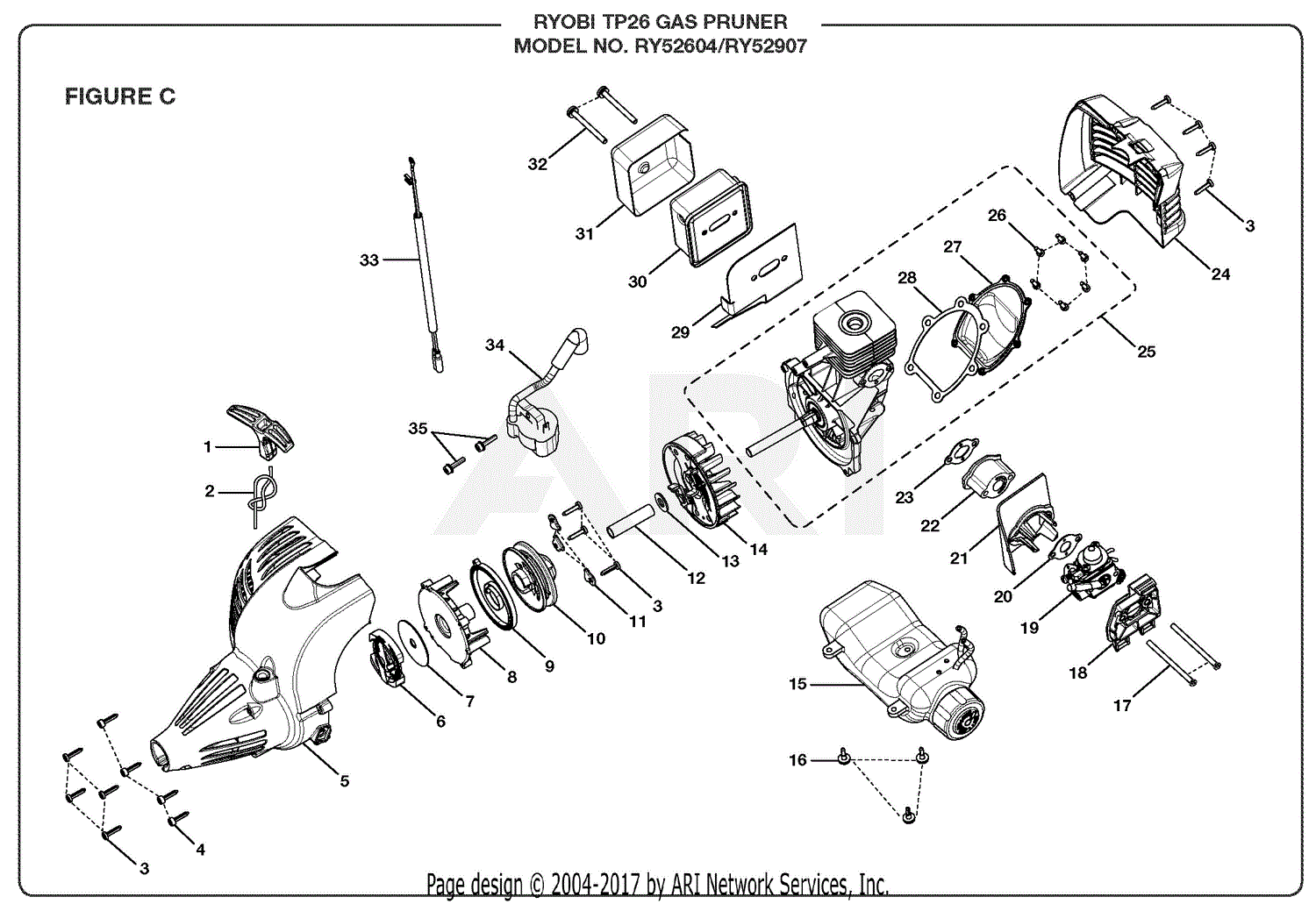 Homelite RY52604 Gas Pruner (TP26) Parts Diagram for Figure C