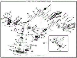 Homelite P2008 String Trimmer/Edger Mfg. No. 107268001 Parts Diagram ...