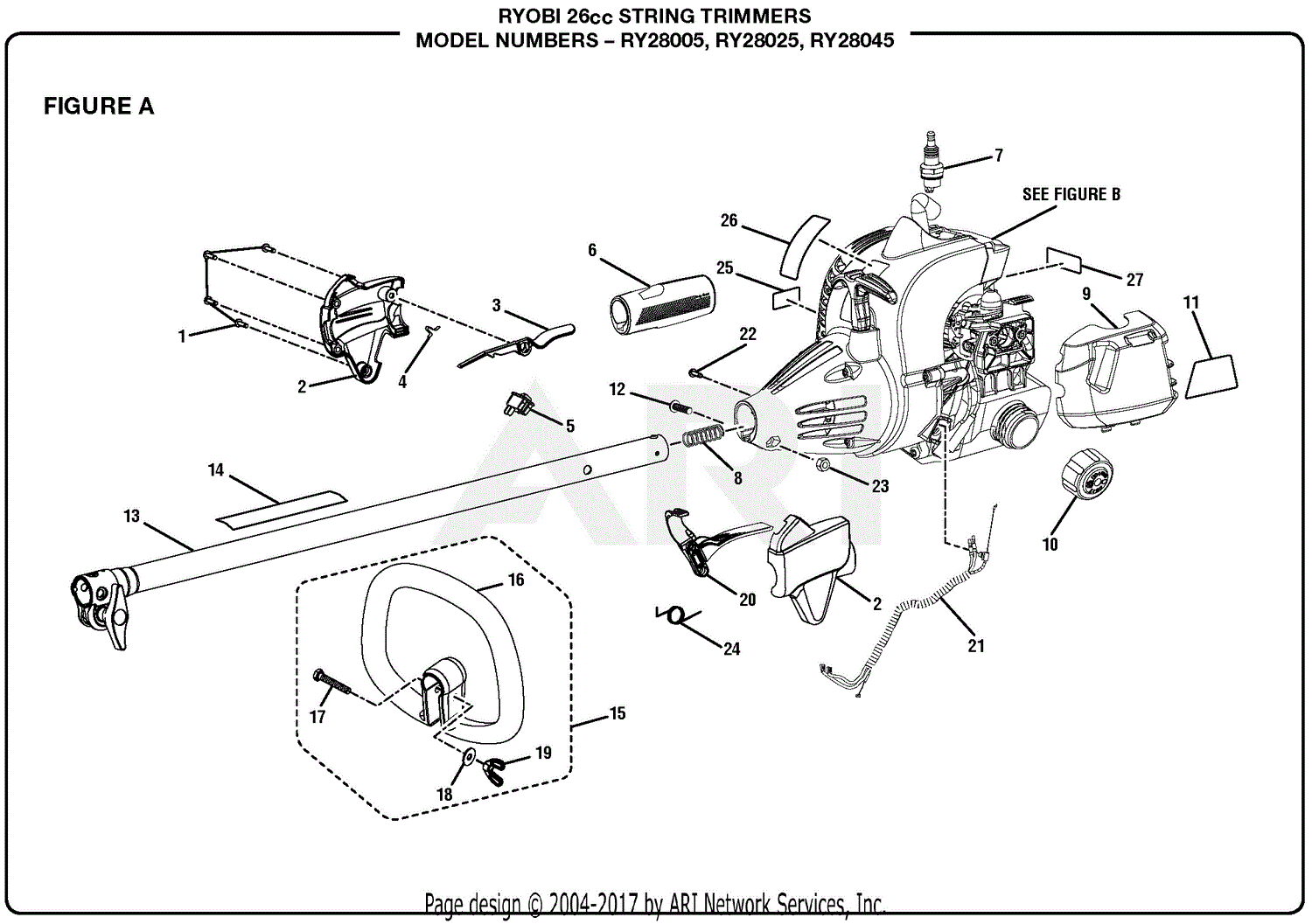 Homelite Ry28045 26cc String Trimmer Parts Diagram For