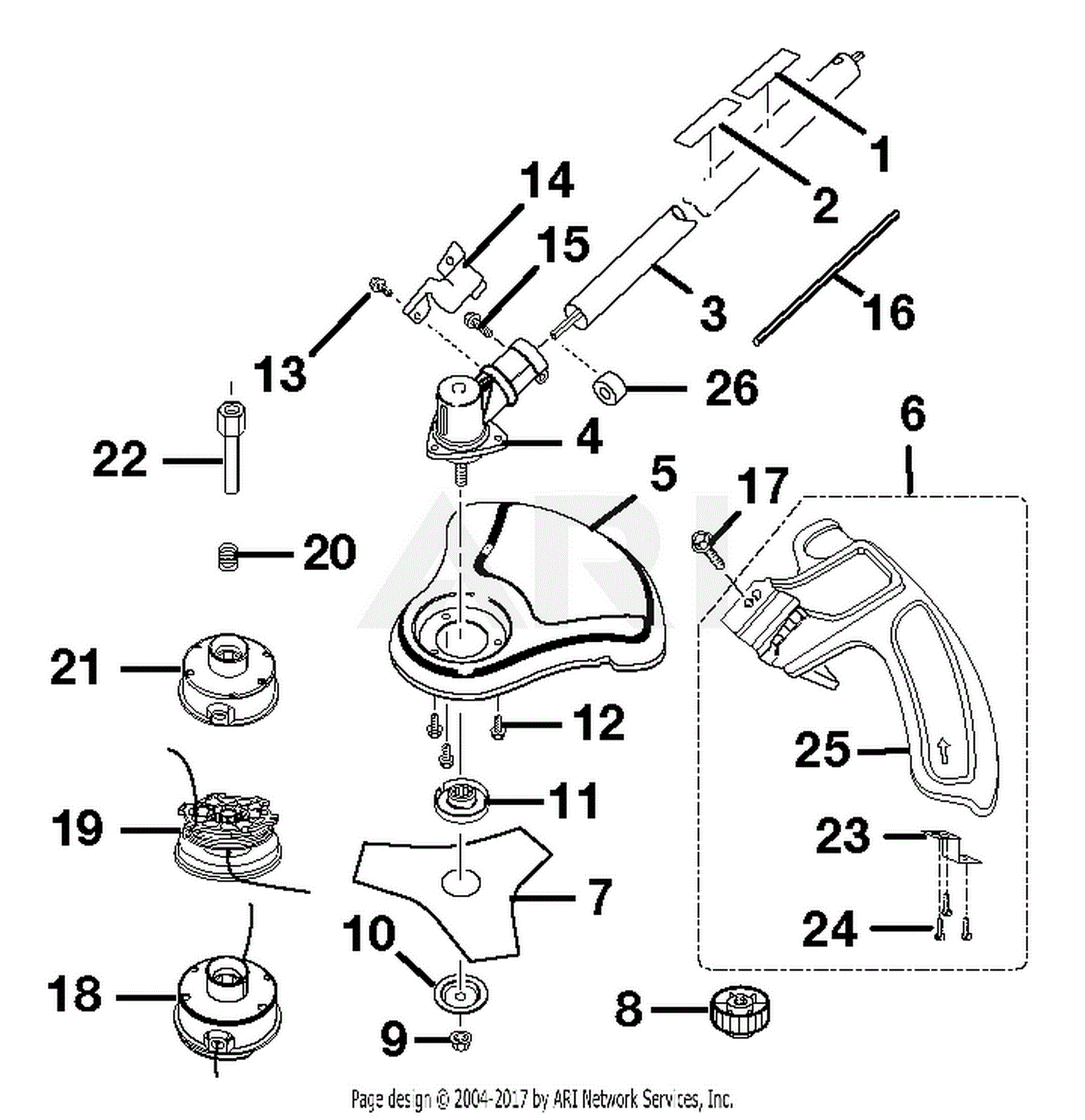 Homelite RY30004 30cc Brushcutter Parts Diagram for Lower Boom Assembly