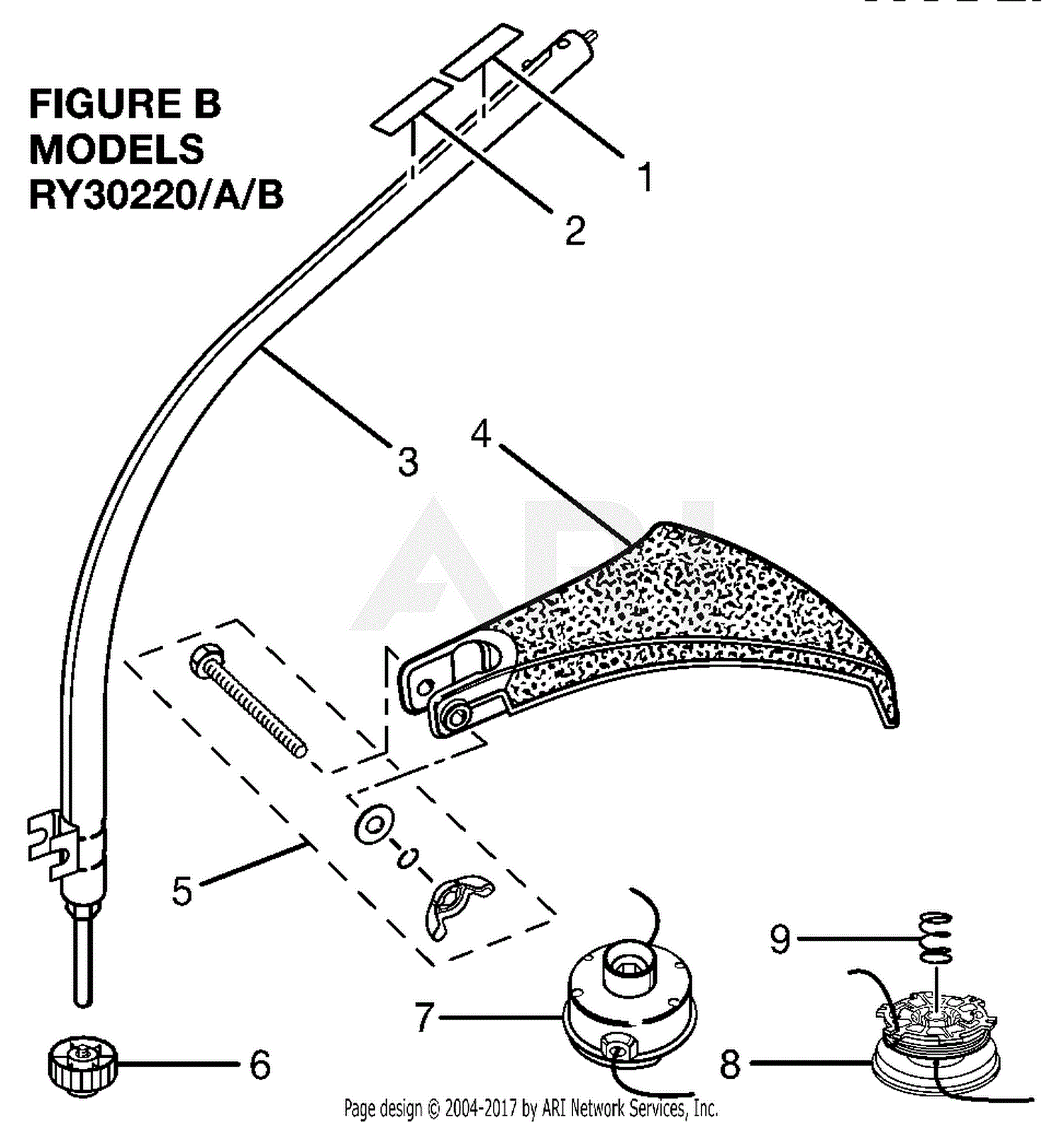 Homelite RY30220 30cc String Trimmer Parts Diagram for Figure B