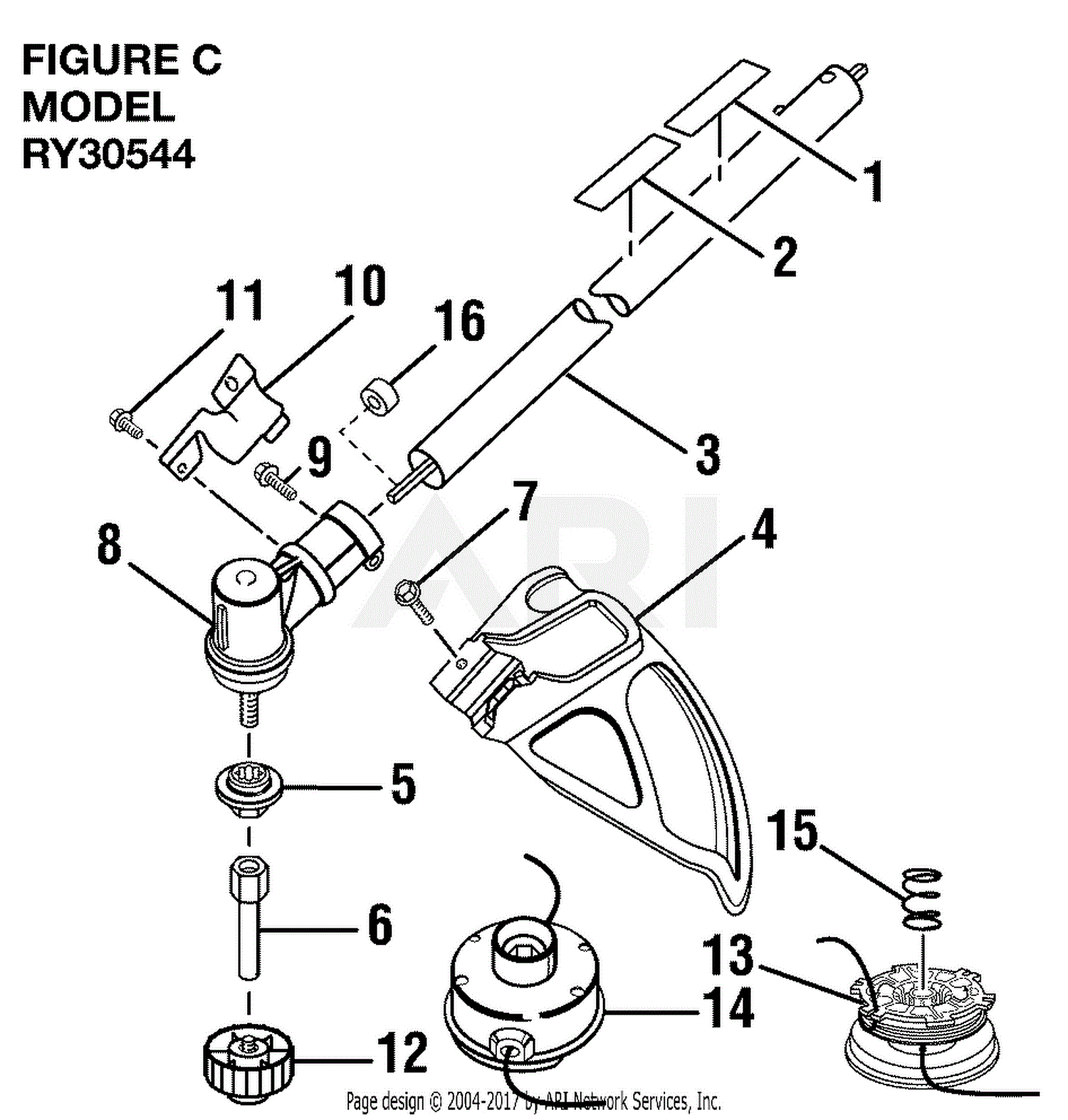 Homelite RY30544 30cc String Trimmer Parts Diagram for Figure C