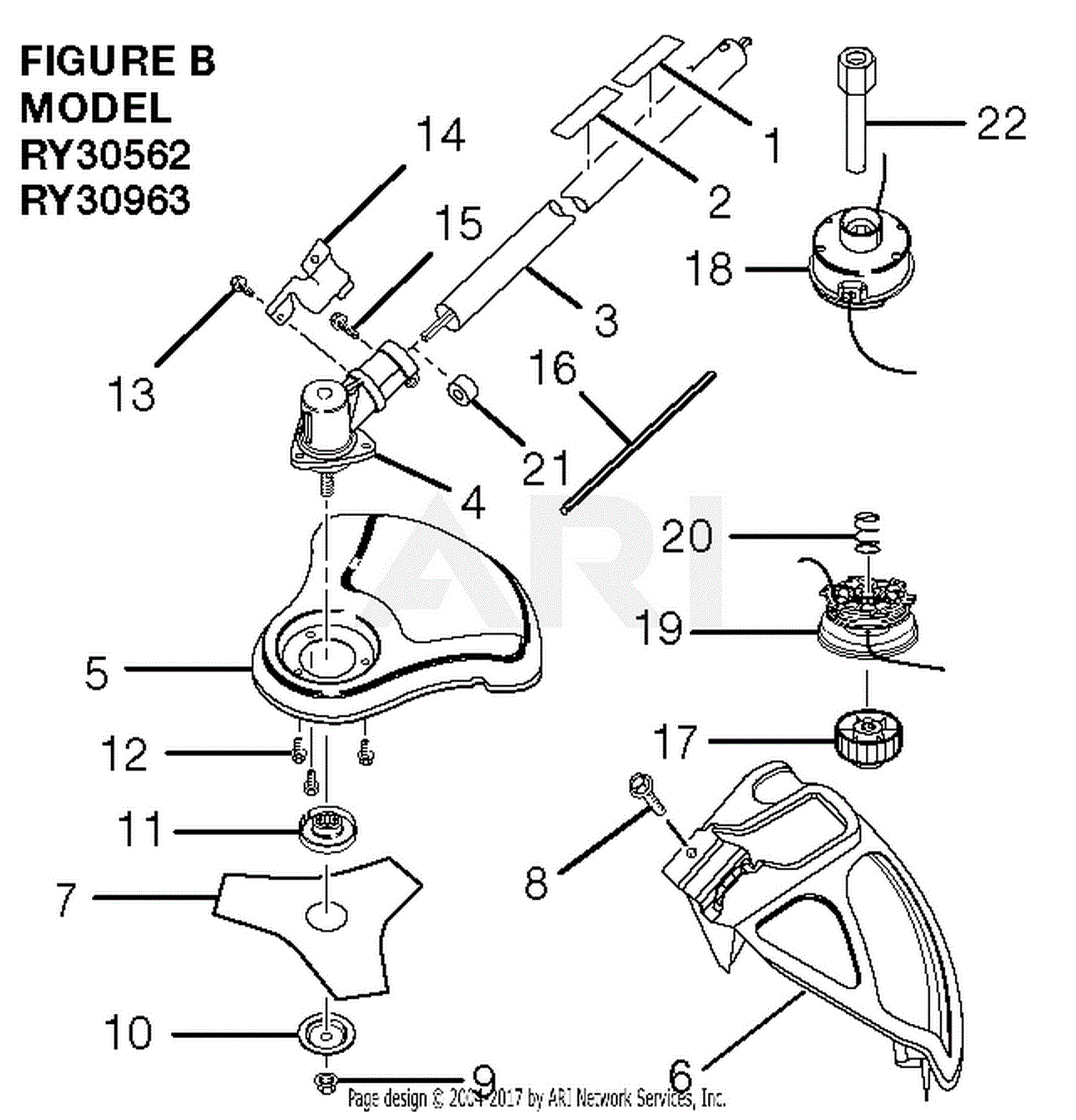 Homelite RY30562 30cc Brushcutter Parts Diagram For Figure B (Model ...