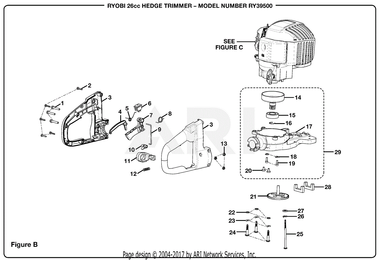 Homelite Ry39500 26cc Hedge Trimmer Parts Diagram For Figure B