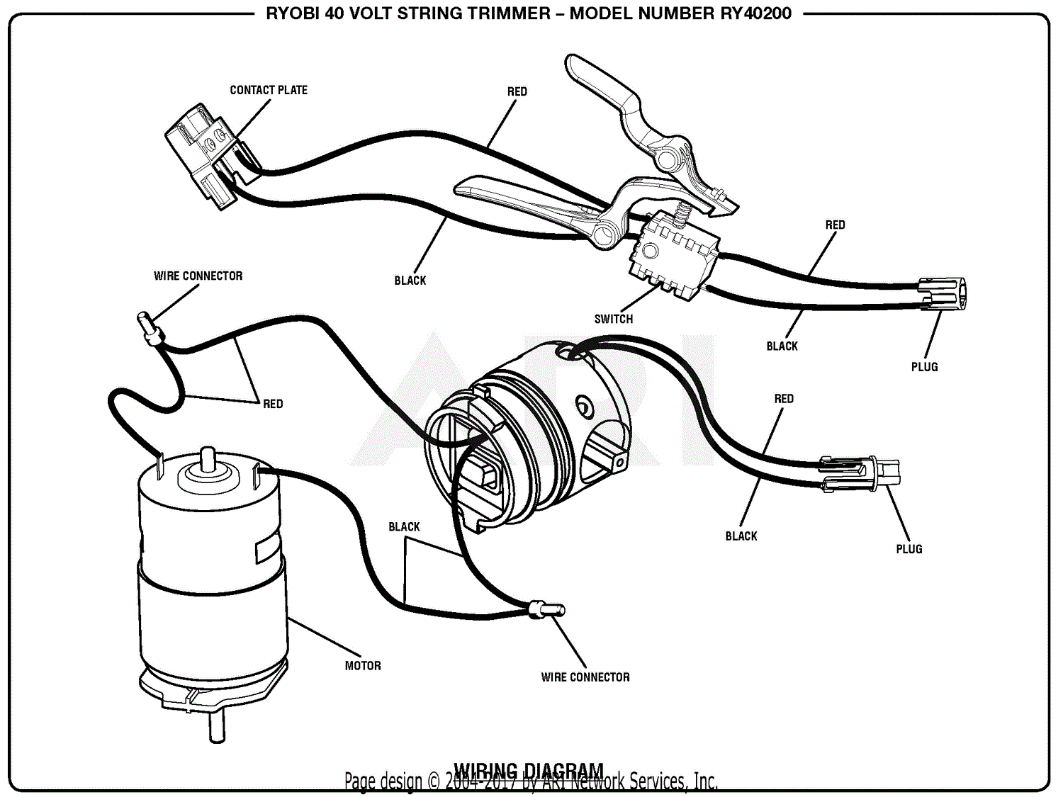 Homelite Ry40200 40 Volt String Trimmer Parts Diagram For