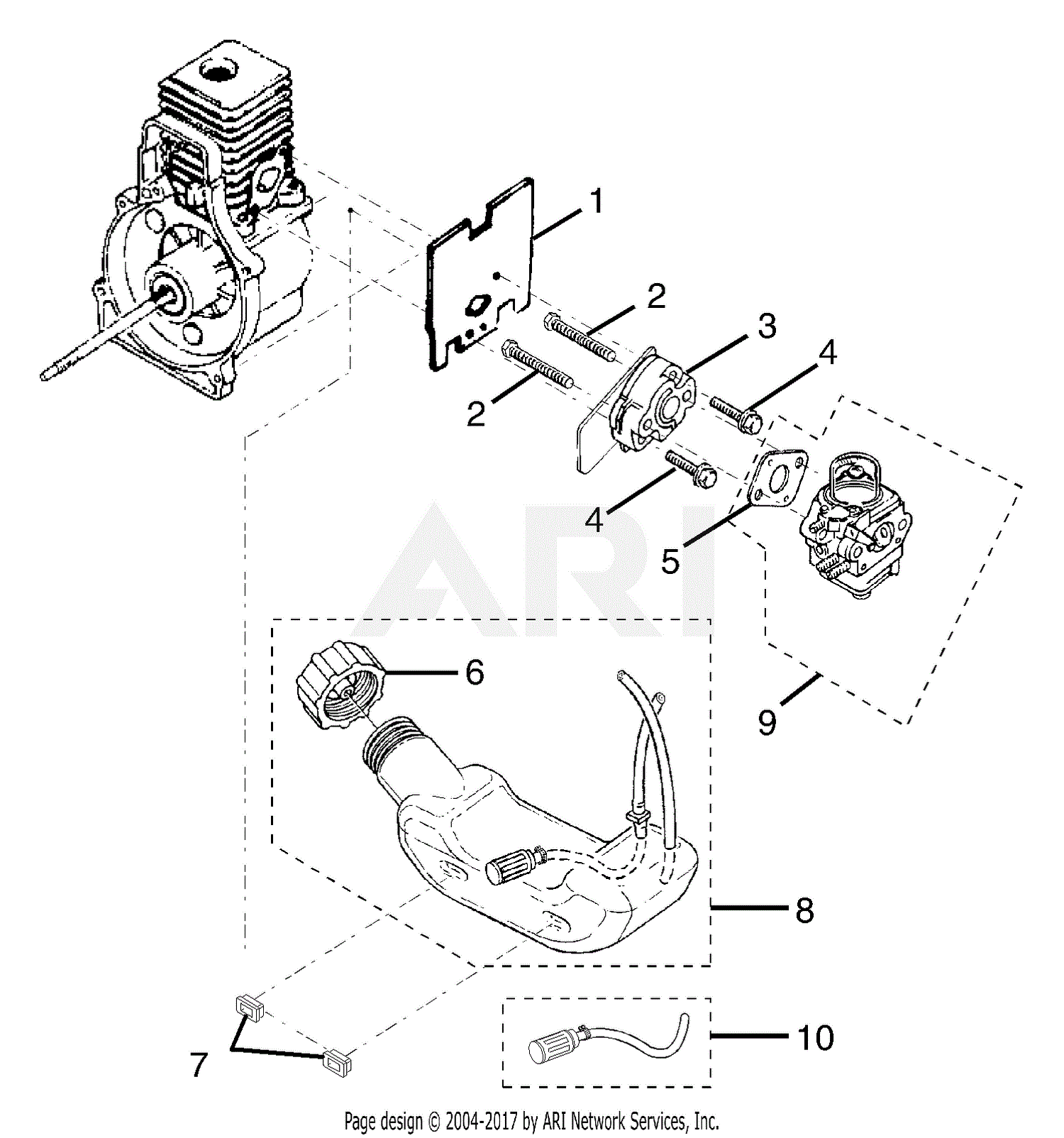 Homelite RY70103 Curved Shaft Trimmer Parts Diagram for Fuel Tank