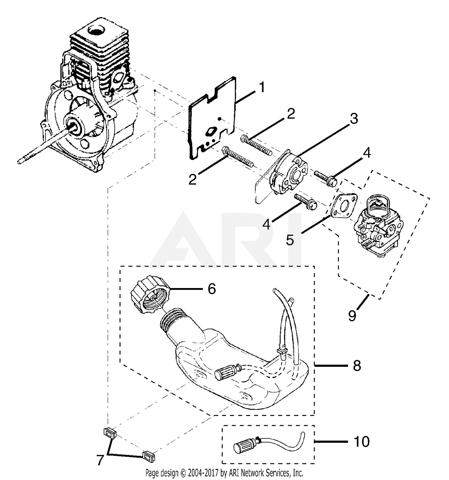 Homelite RY70105A Straight Shaft Trimmer Parts Diagram for Fuel Tank