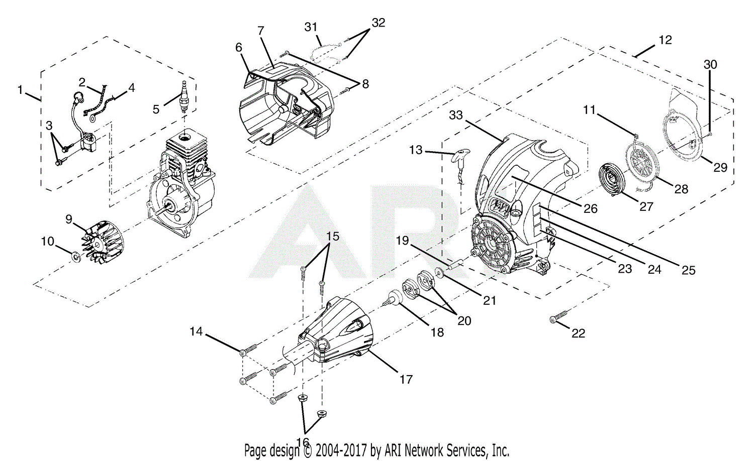 Homelite Ry70107 Straight Shaft Trimmer Parts Diagram For Upper Housing