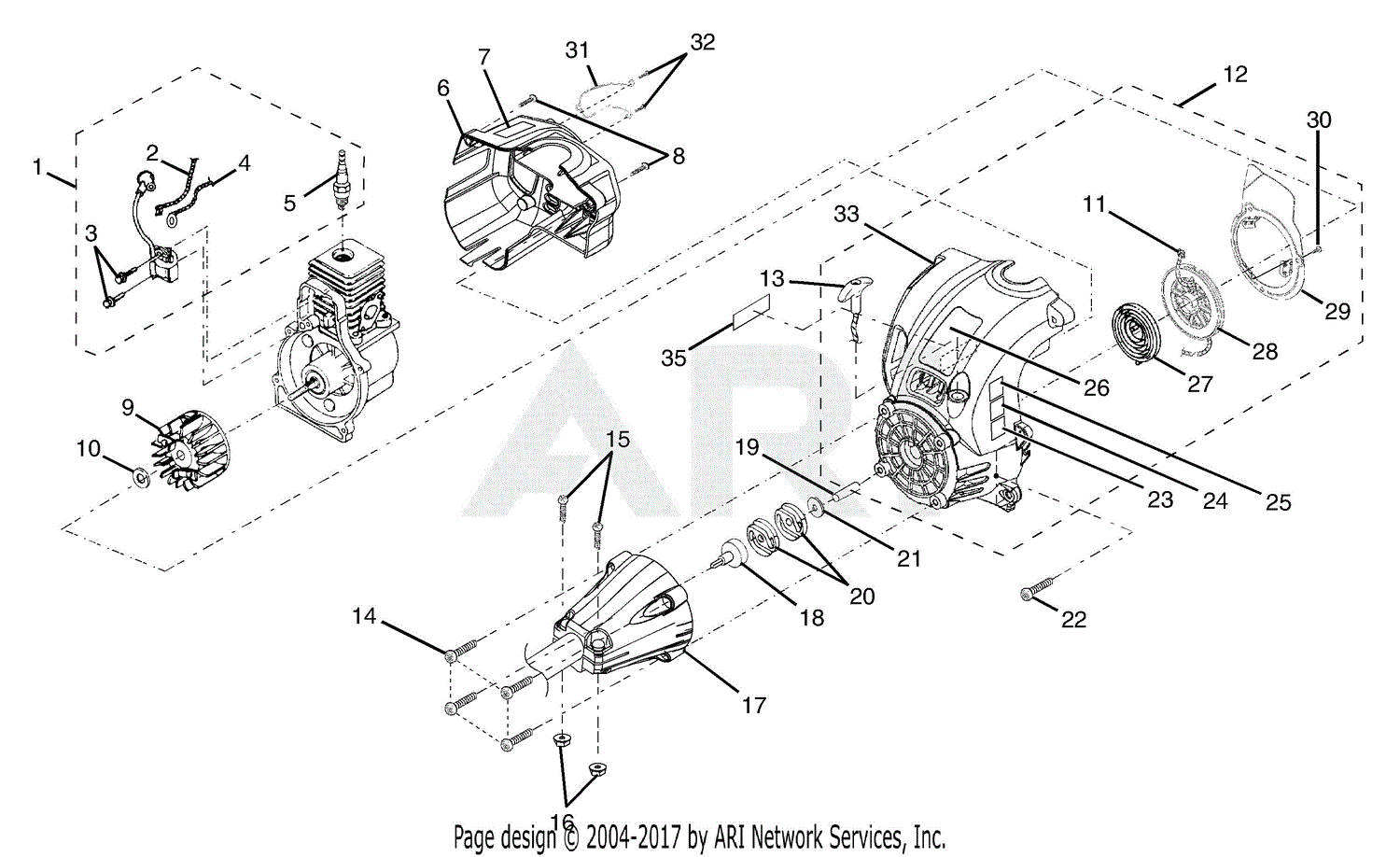 Homelite RY70107A Straight Shaft Trimmer Parts Diagram for Upper ...