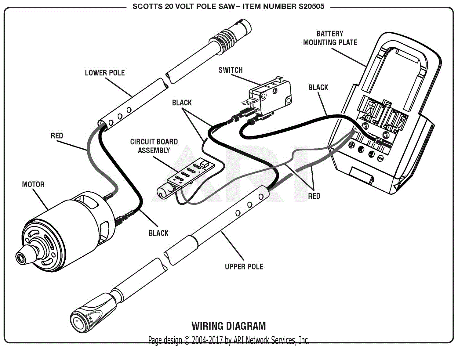 Homelite S20505 20 Volt Pole Saw Parts Diagram For Wiring
