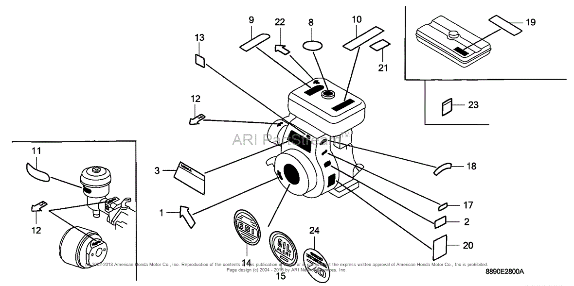 Honda Engines G300 QZDX ENGINE, JPN, VIN# G300-1000001 TO G300- 1457696 ...