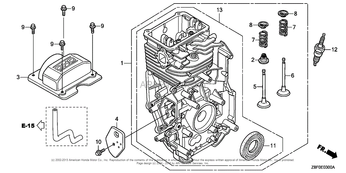 Honda Engines GC160LE VXA ENGINE, ITA, VIN# GCABE-1000001 Parts Diagram ...