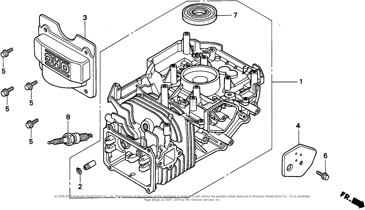 Honda Engines GCV135 A2D ENGINE, JPN, VIN GJAF1000001 TO GJAF 1000165 Parts Diagram for