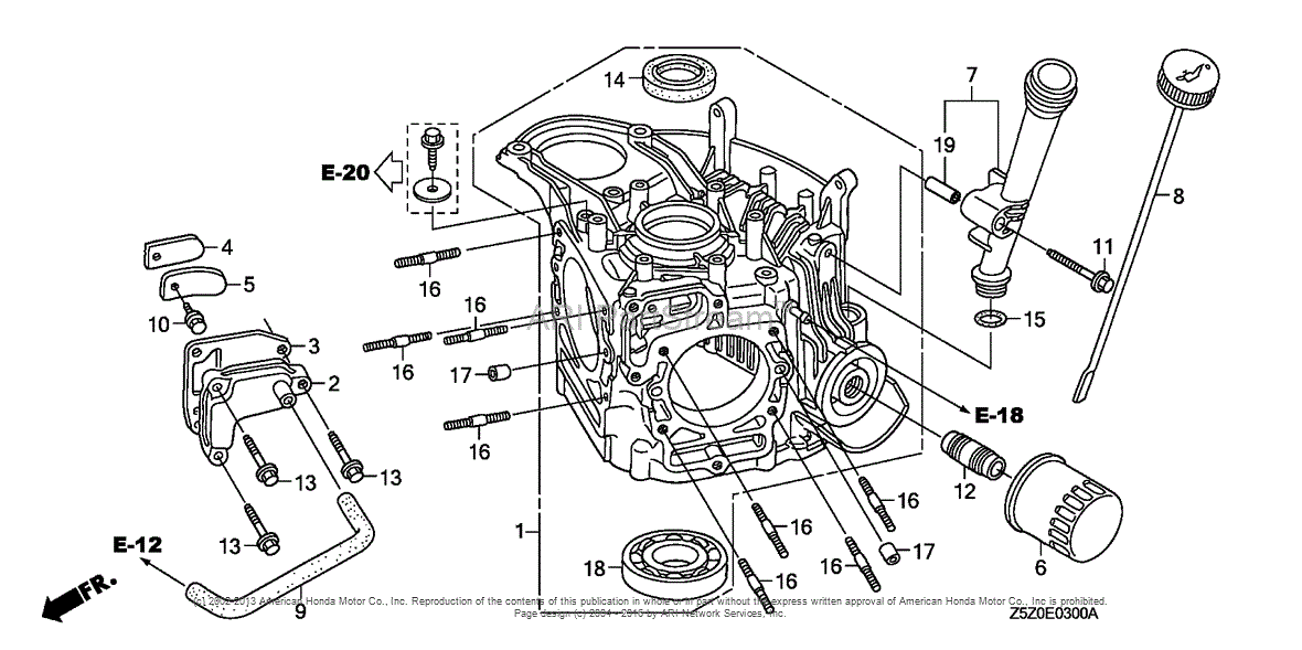 Honda Engines GCV520U CEE9 ENGINE, JPN, VIN# GJABK-1000001 Parts ...