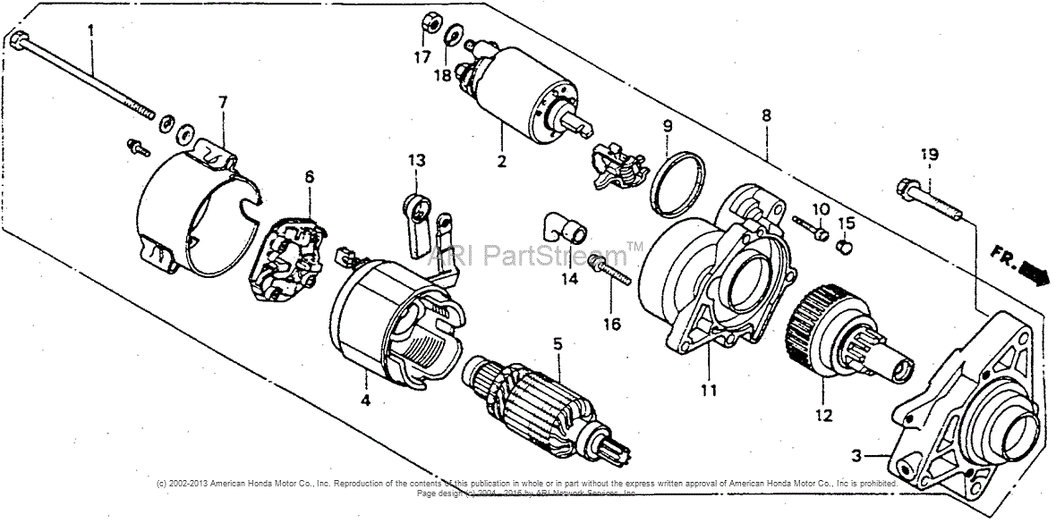 Honda Engines GD410 QAAE ENGINE, JPN, VIN# GPA-1000001 TO GPA- 1021879 Parts Diagram for STARTER ...