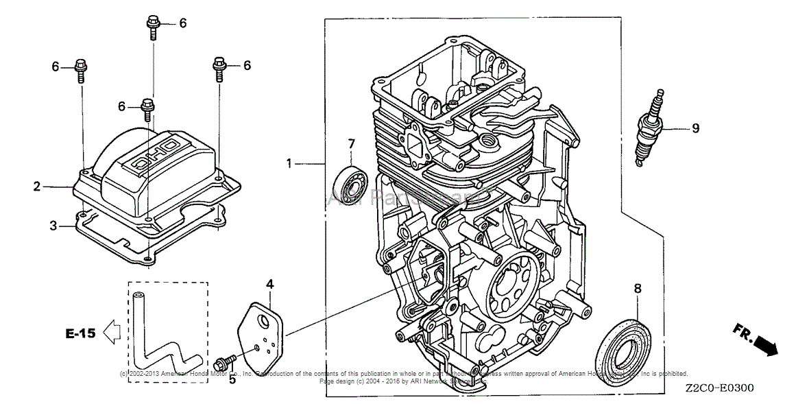 Honda Engines GS190LA QHAF ENGINE, USA, VIN# GCACA-1000001 Parts ...