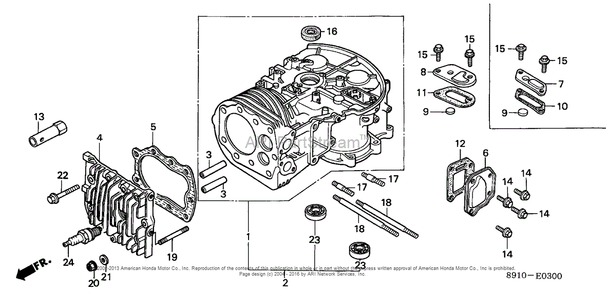 Honda Engines GV400 ADAA ENGINE, JPN, VIN# GV400-1000001 TO GV400 ...