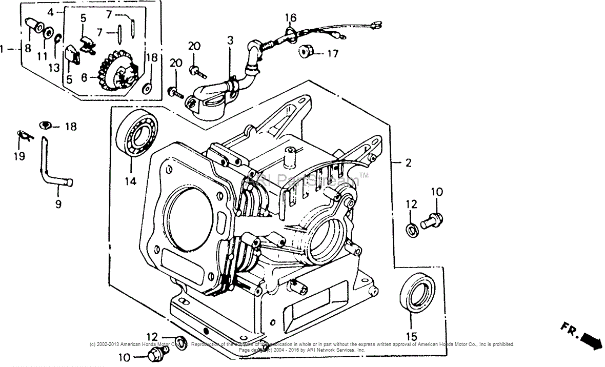 Honda Engines GX110 VA ENGINE, JPN, VIN# GX110-1000001 TO GX110-2454428 ...