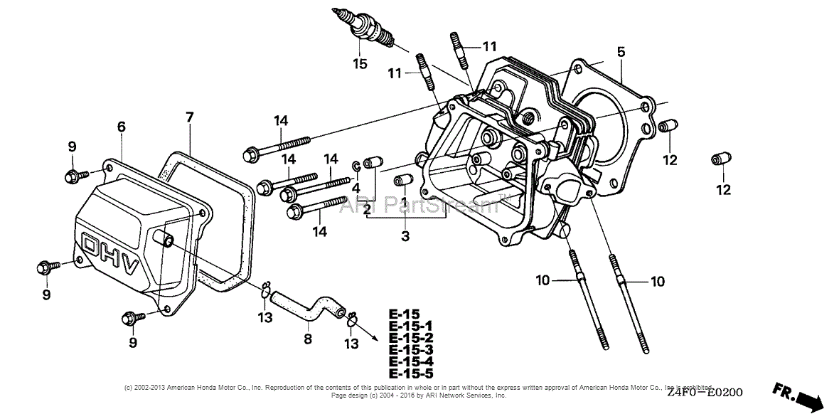 Honda Engines GX120U1 TX2 ENGINE, JPN, VIN# GCAHK-1000001 ... engine head diagram 