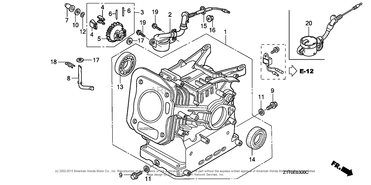 Honda Engines GX160H1 QX2 ENGINE, CHN, VIN GCAAH1000001 TO GCAAH