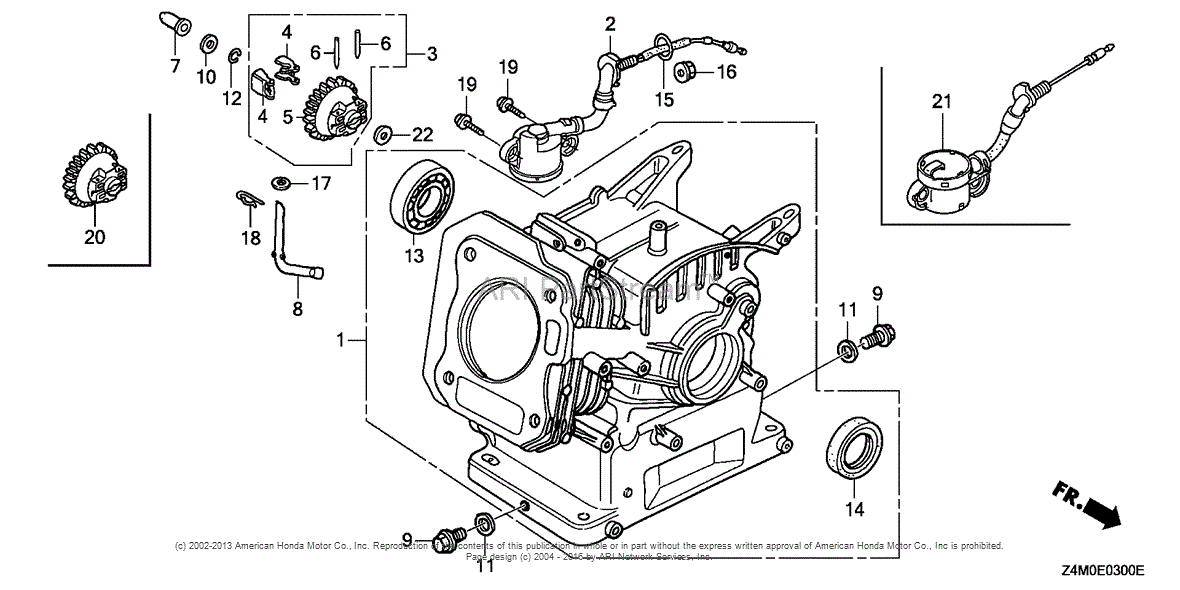 Honda Engines GX160UT1 TX4 ENGINE, THA, VIN GCAFT1000001 Parts