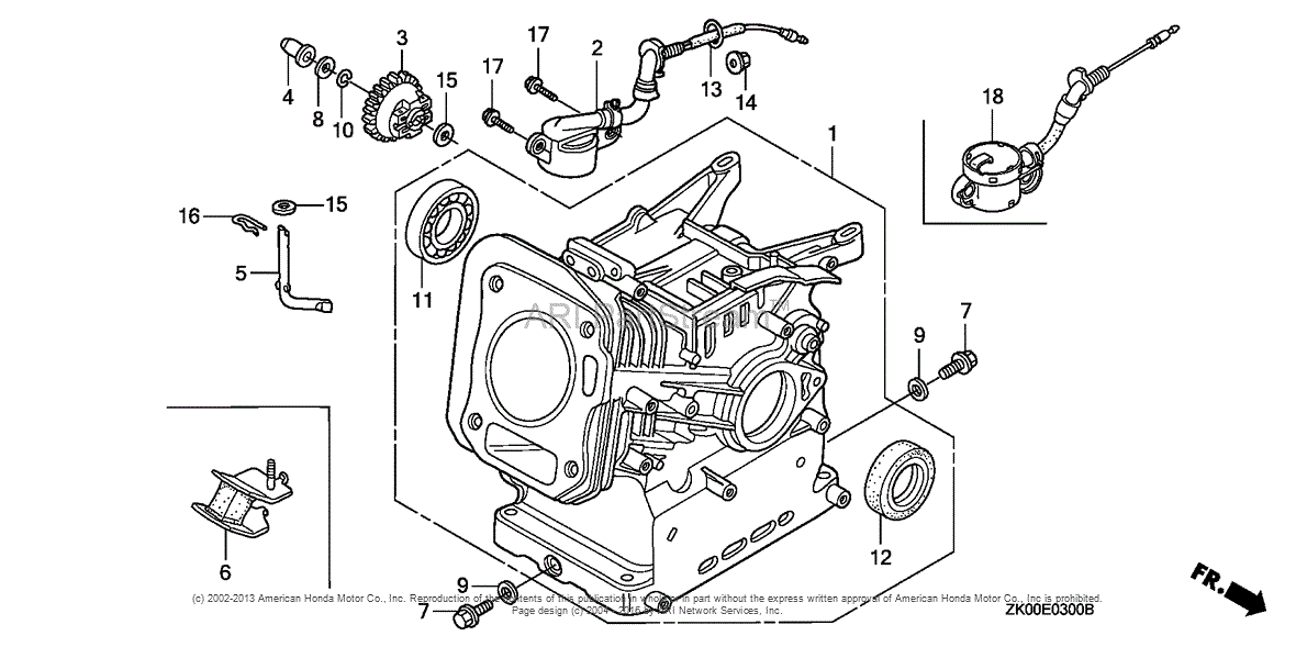 Honda Engines GX200 HX/A ENGINE, JPN, VIN GCAE1900001 Parts Diagram