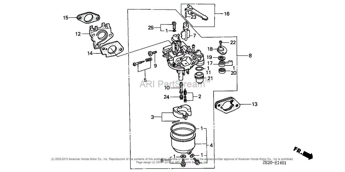 Honda Engines GX240 QAE0 ENGINE, JPN, VIN# GC04-1000001 TO GC04-1528199 ...