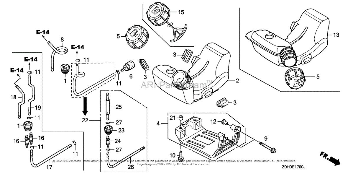 Honda Engines GX25 HAT ENGINE, JPN, VIN# GCABM-1000001 TO GCABM-1199999 ...