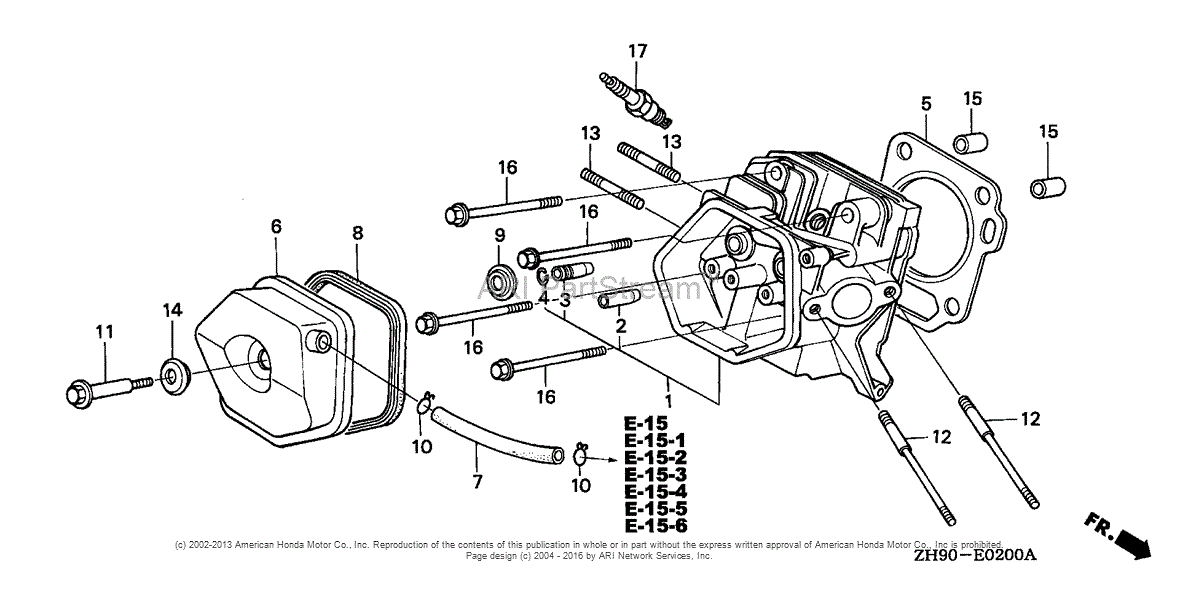 Honda Engines GX270 PAE2 A ENGINE JPN VIN GCAB 2000001 TO GCAB 9999999 Parts Diagram For