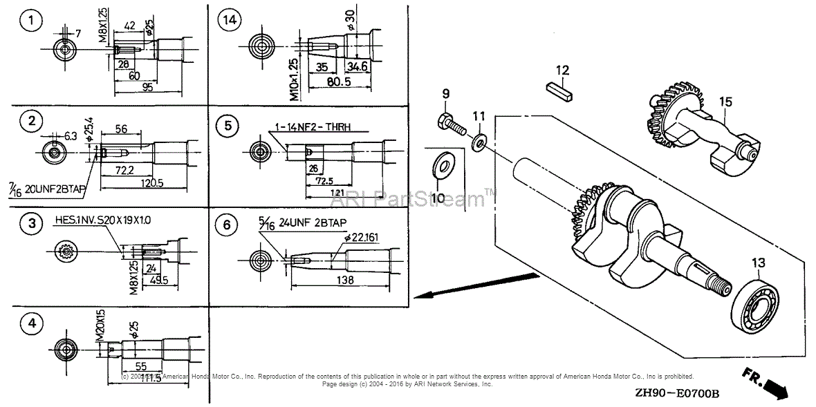 Honda Engines GX270 QWA4/A ENGINE, JPN, VIN GCAB2000001 TO GCAB 9999999 Parts Diagram for