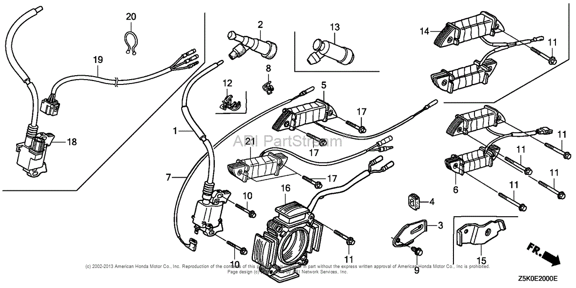 Honda Engines GX270RT2 VMT2 ENGINE, THA, VIN# GCBGT ... gx390 wire harness 