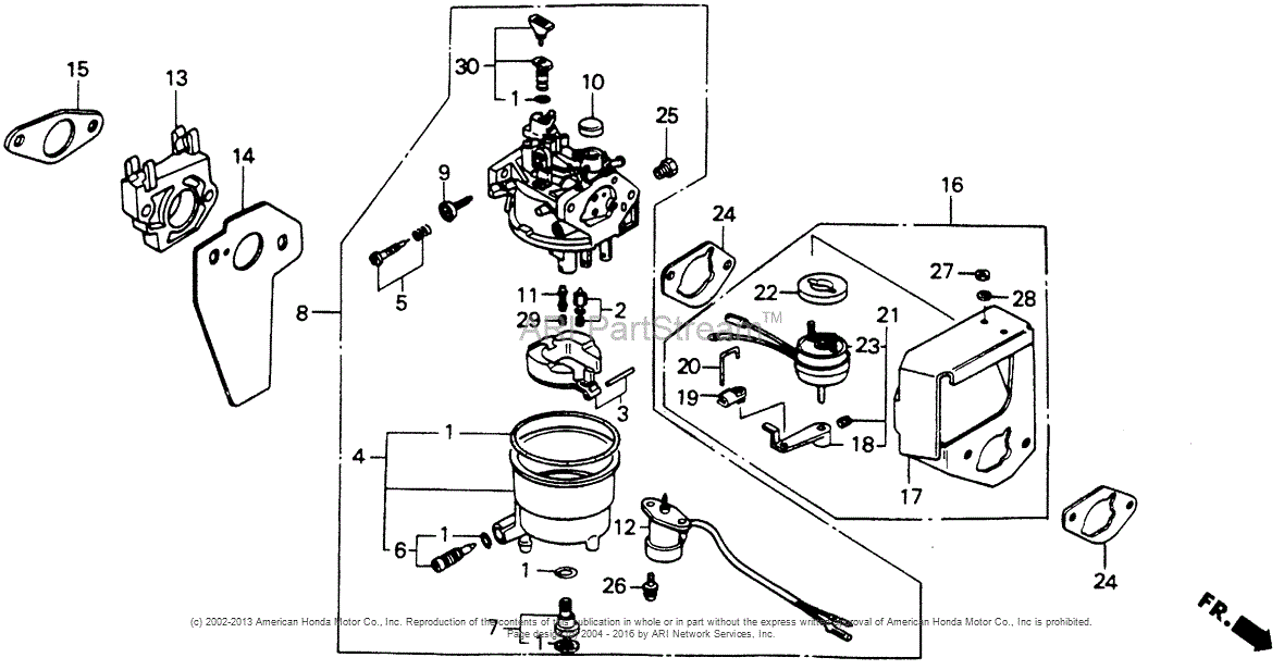 Honda Engines GX340 PAR ENGINE, JPN, VIN# GC05-1000001 TO GC05-1469766 ...