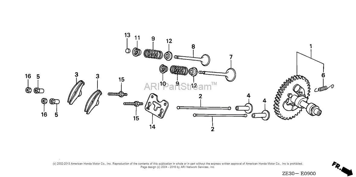 Honda Engines GX340 STP ENGINE, JPN, VIN# GC05-1000001 TO GC05-1469766 ...