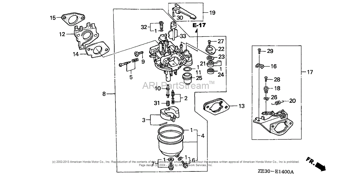 Honda Engines GX340 QAE ENGINE, JPN, VIN GC051000001 TO GC051469766