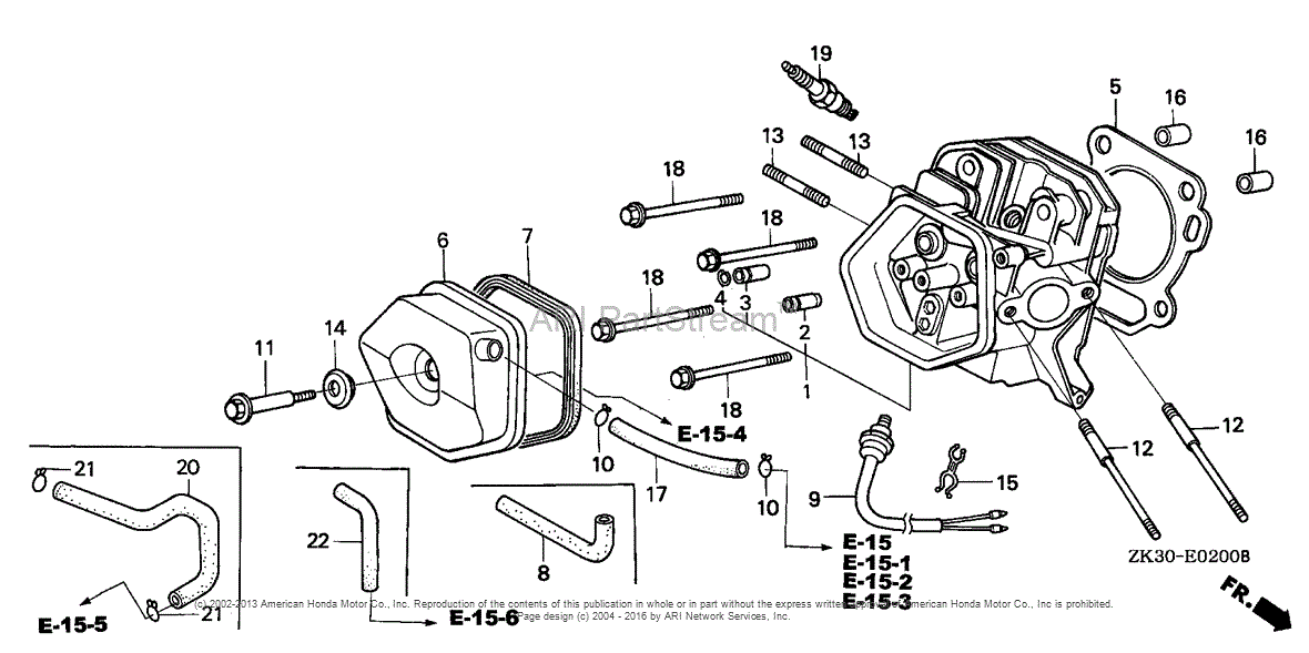 Honda Engines GX340K1 EDN2 ENGINE, JPN, VIN# GC05-2000001 TO GC05 ...