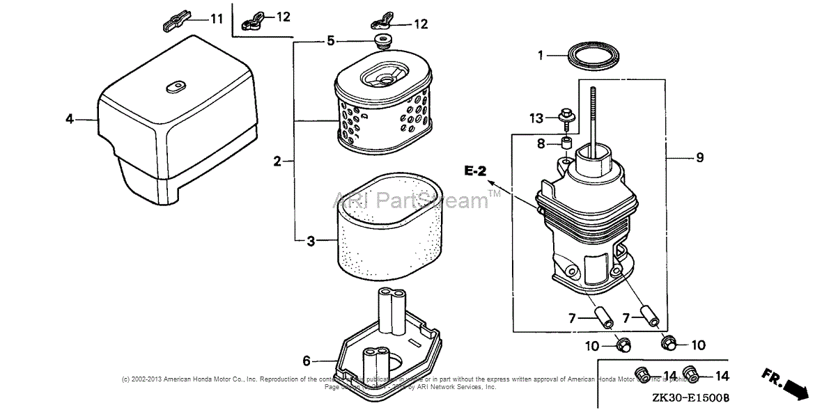 Honda Engines GX340K1 VWE2 ENGINE, JPN, VIN# GC05-2000001 TO GC05 ...