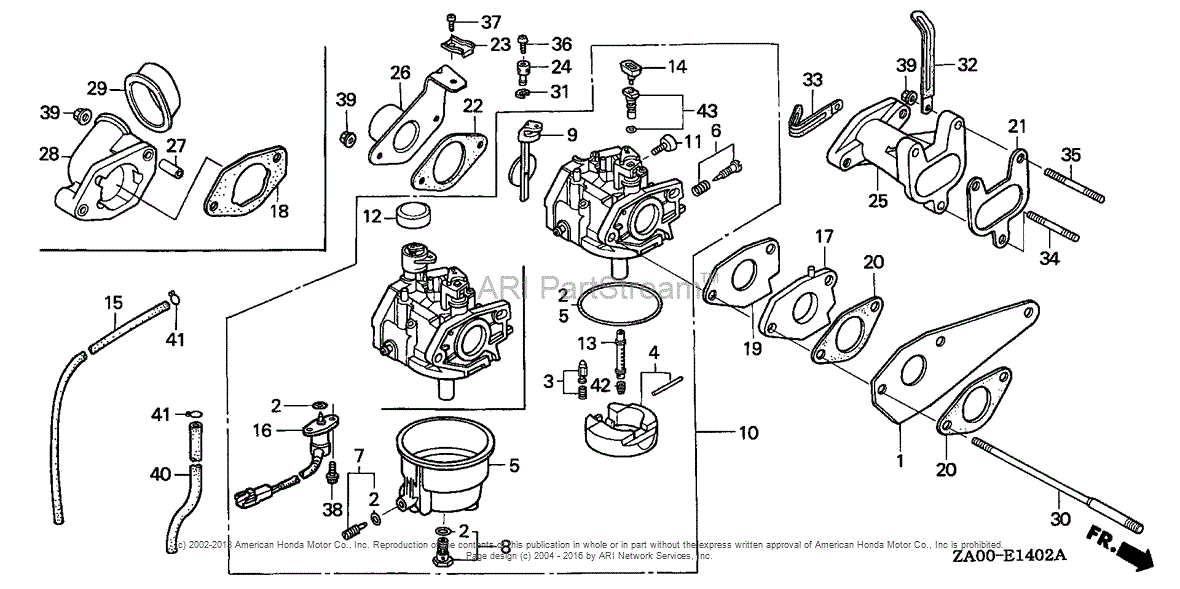 Honda Engines GX360K1 ES23 ENGINE, JPN, VIN# GA01-1100001 TO GA01 ...